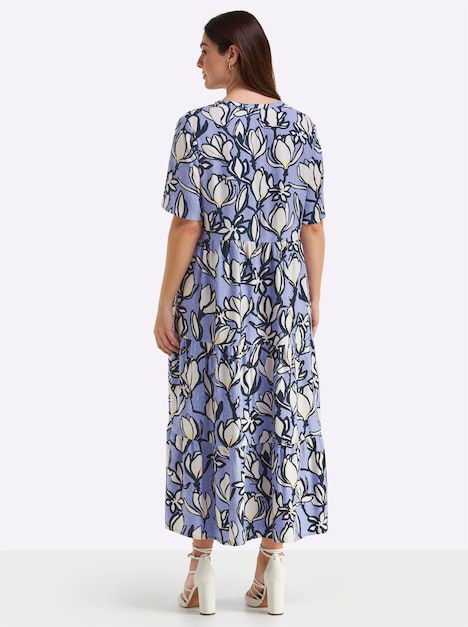 Webkleid A-Linien-Kleid mit Volants Kurzarm