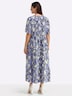 Webkleid A-Linien-Kleid mit Volants Kurzarm