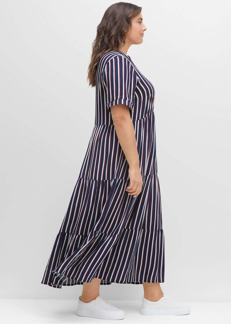 Maxikleid Kurzarm Sonstiges Muster Ohne Kragen