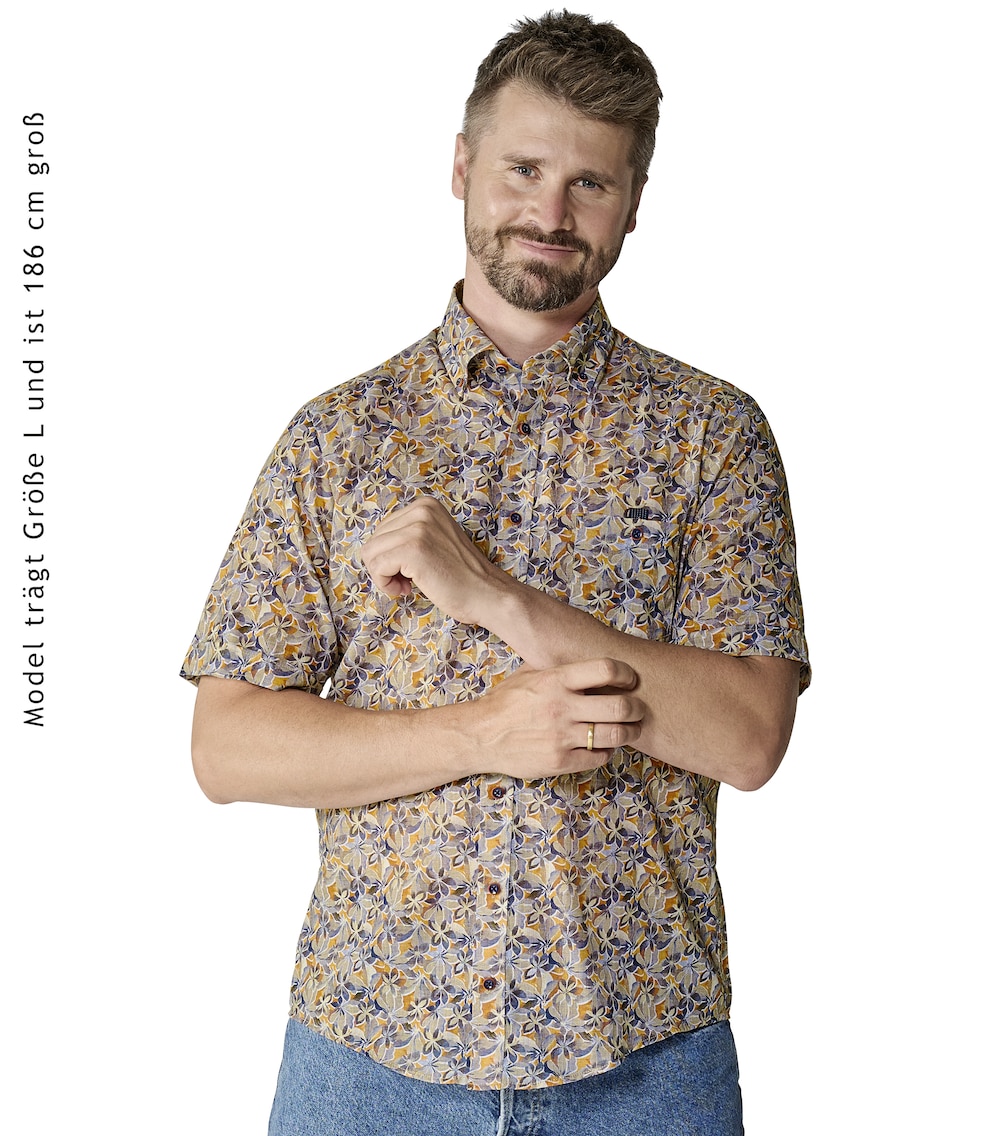 CASAMODA Freizeithemd Kurzarm Print Casual Fit