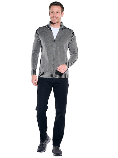 Herren Modische Strickjacke , Dunkelgrau