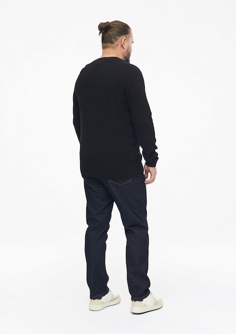 Struktur-Pullover aus 100% Baumwolle