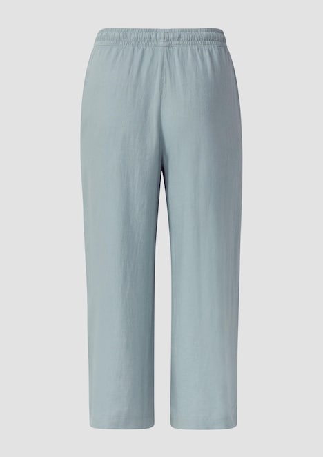 Wide Leg-Hose aus Leinenmix