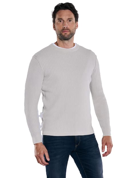 engbers Herren Pullover uni , Hellgrau
