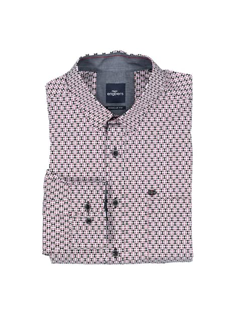 engbers Herren Langarm-Hemd gemustert , Magenta