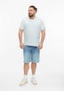 Baumwoll-T-Shirt mit Logo-Print und V-Neck
