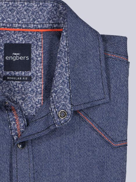 engbers Herren Hemd uni , Indigoblau