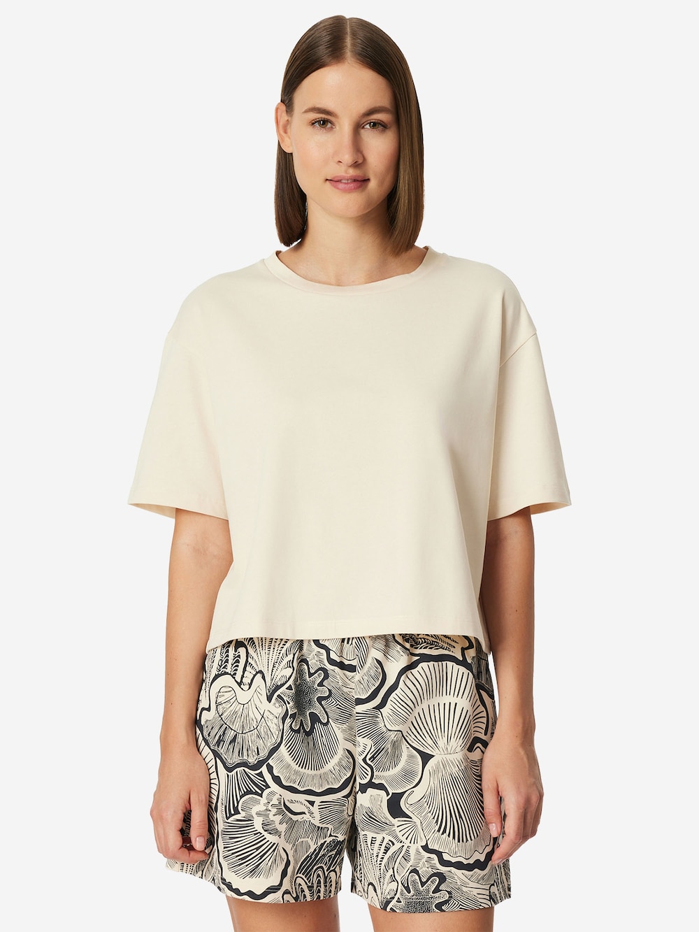 Schiesser Damen Pyjamaoberteil Mix Relax pearl