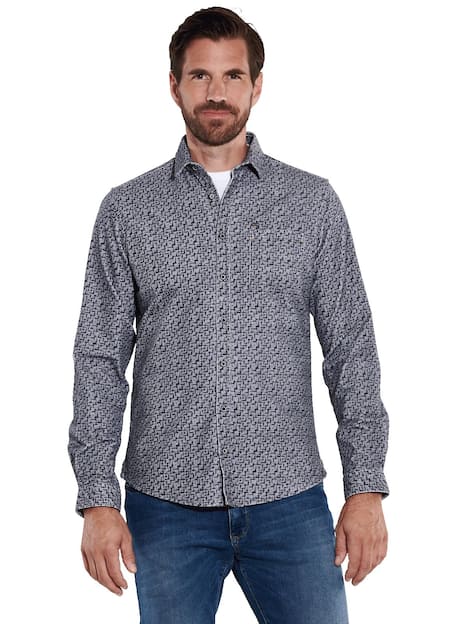 engbers Herren Langarm-Hemd aus Babycord , Grau