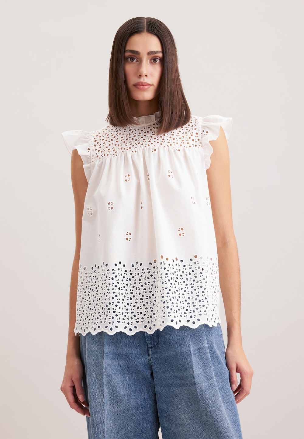 Damen Shirtbluse - Stickerei