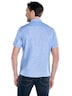 Herren Kurzarm-Hemd aus Leinen , Brilliantblau