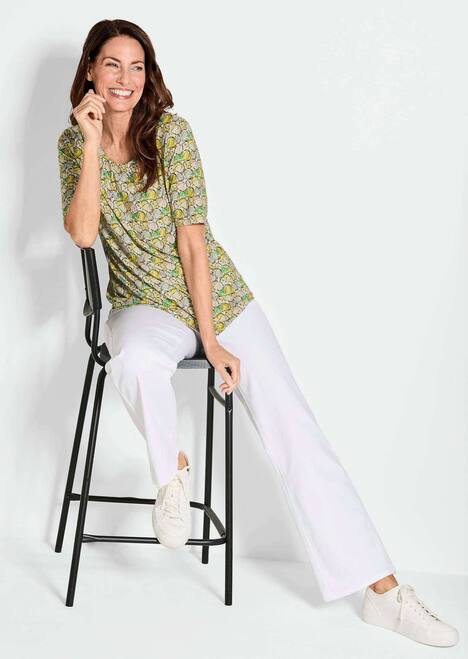 Multicolor-Shirt mit Halbarm, Rundhalsausschnitt