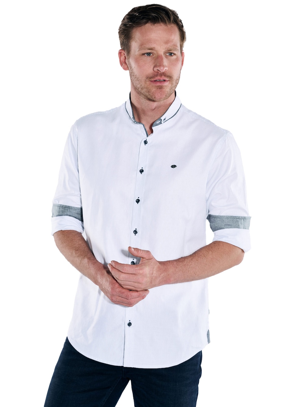 Herren Langarm-Hemd regular , Hellblau