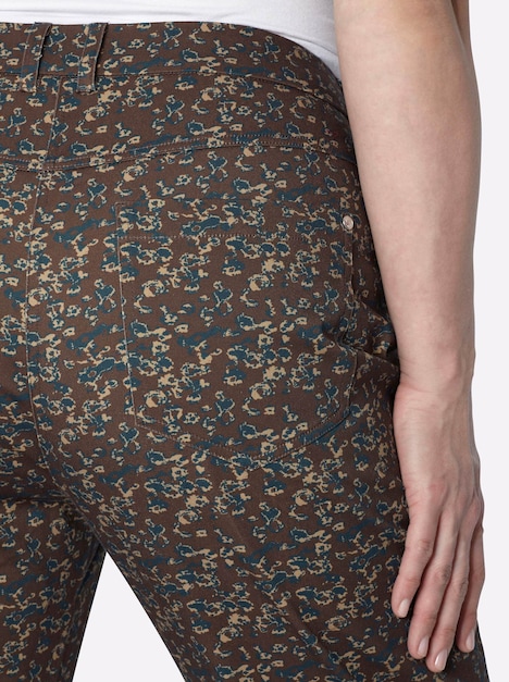 Bootcut-Hose Bootcuthose mit modernem Minimal-Print normal Formbund