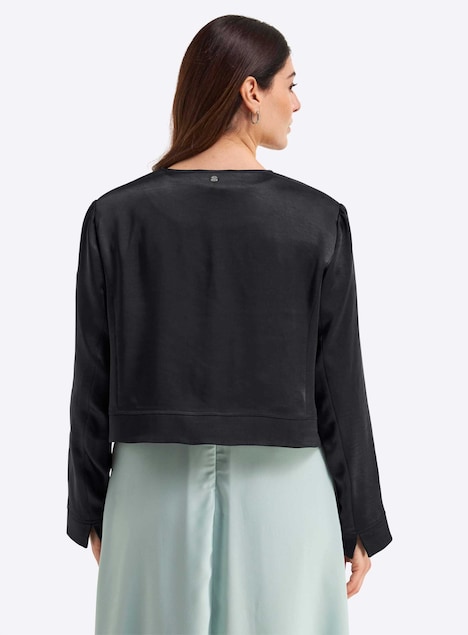 Boleroblazer Bolerojacke im Blazer-Schnitt Langarm Ohne Kragen