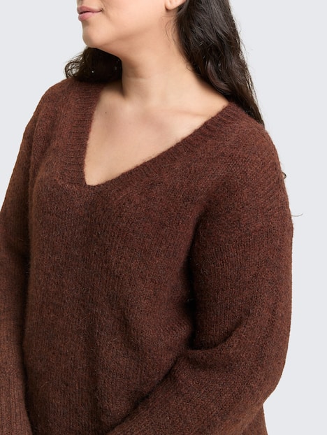 Loose Fit Strickpullover mit Wollanteil