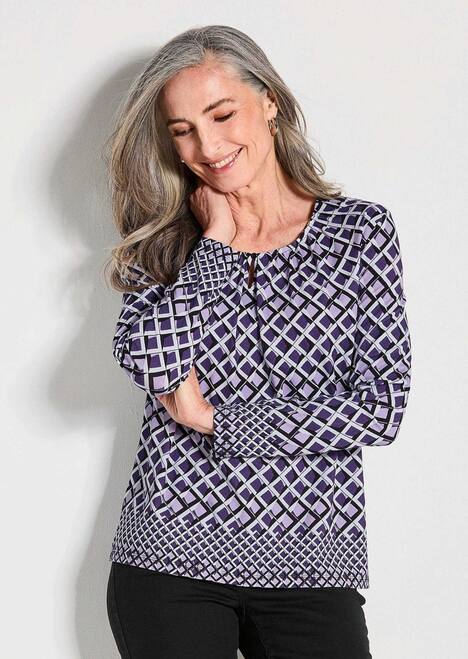 GOLDNER Gedessineerd shirt Jersey shirt met grafische print