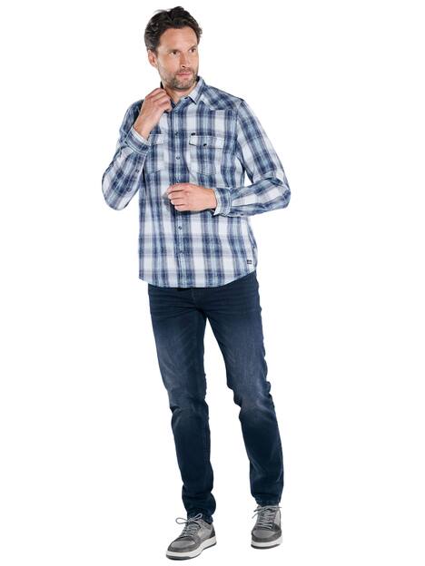 engbers Herren Langarm-Hemd kariert , Brilliantblau