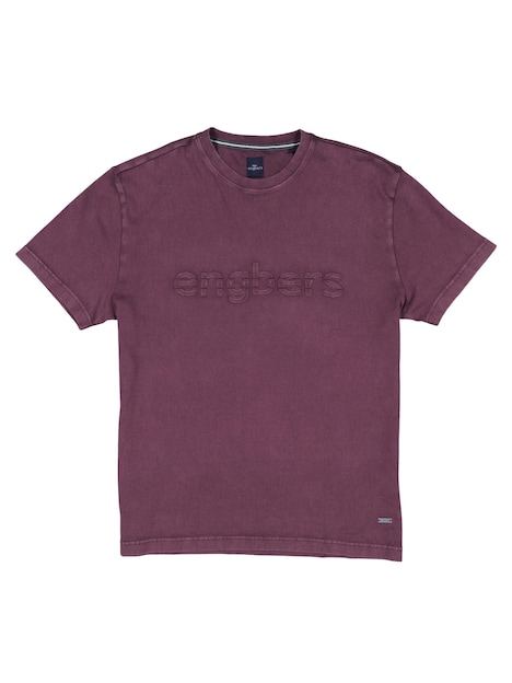 Herren Rundhals T-Shirt mit Logo , Bordeaux