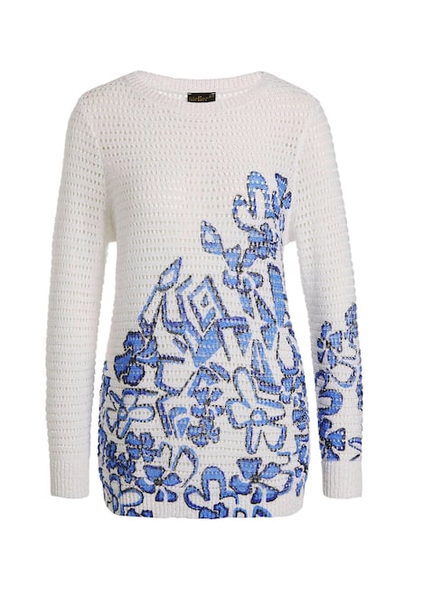 Eleganter Pullover mit Kontrastdruck