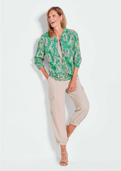 Floraler Blouson mit Reißverschluss