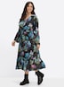 Maxikleid Maxikleid mit Blumendruck Langarm