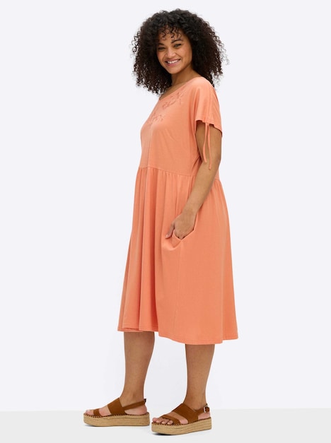 Kleid Kurzarm Ohne Kragen