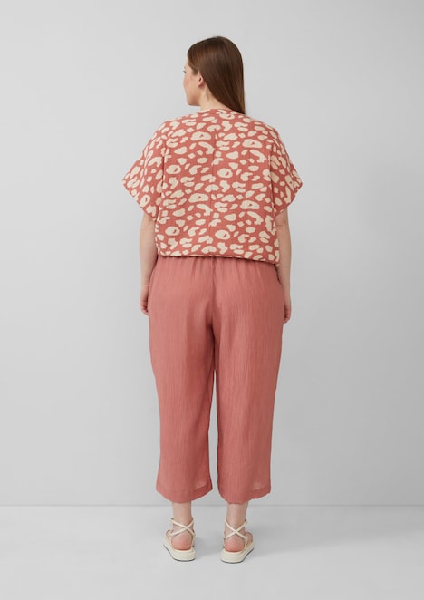 Doubleface-Bluse mit Raffung
