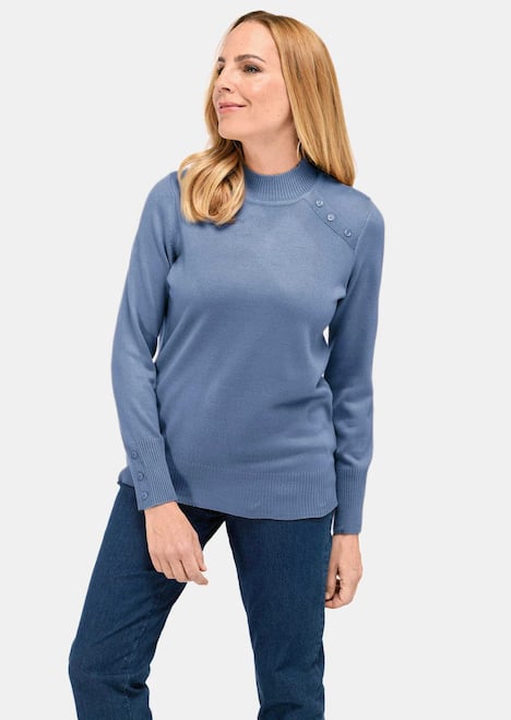 Pflegeleichter Pullover mit Stehbundkragen