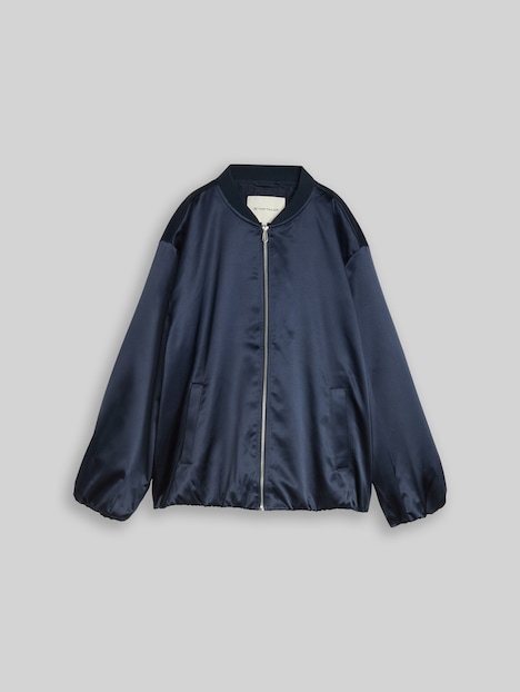 Satin Blouson Jacke mit Bomberkragen