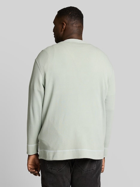 Henley Langarmshirt mit Waffelstruktur