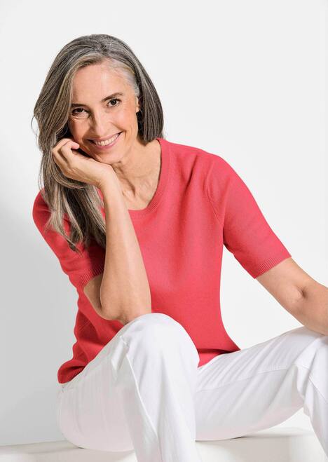 GOLDNER Pullover van kasjmier met ronde hals Pullover van kasjmier met korte mouwen en ronde hals