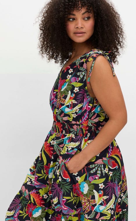 Maxikleid Ärmellos Blumen