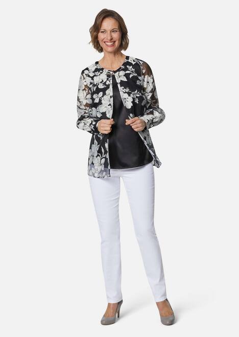 Blusen-Set aus floraler Ausbrennerware