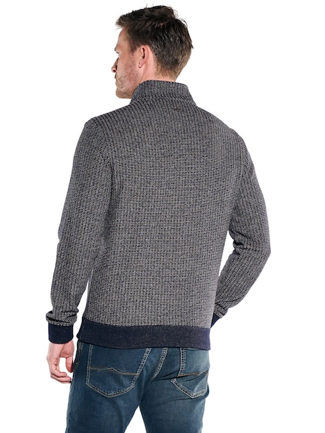 Herren Sweatshirt Stehbund , Saphirblau