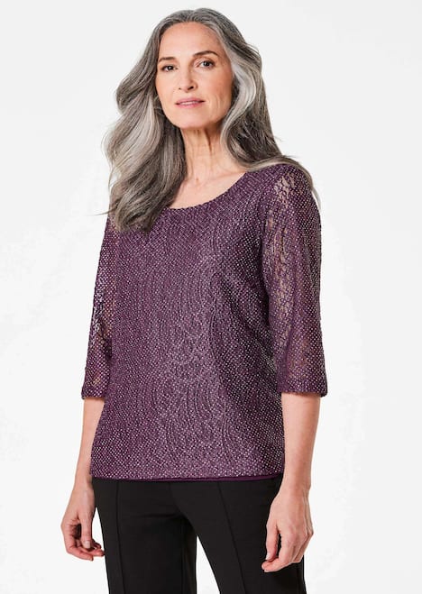 Spitzenbluse mit zartem Glanz