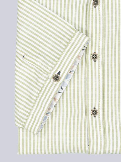 engbers Herren Kurzarm-Hemd gestreift , Khaki