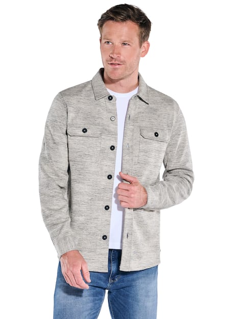 engbers Herren Overshirt strukturiert , Braunbeige
