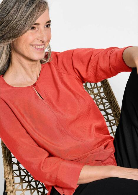 GOLDNER Blouse met ronde hals Blouse met ronde hals in viscosemix met structuur