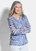 Grafische Viskosebluse mit Schlitz