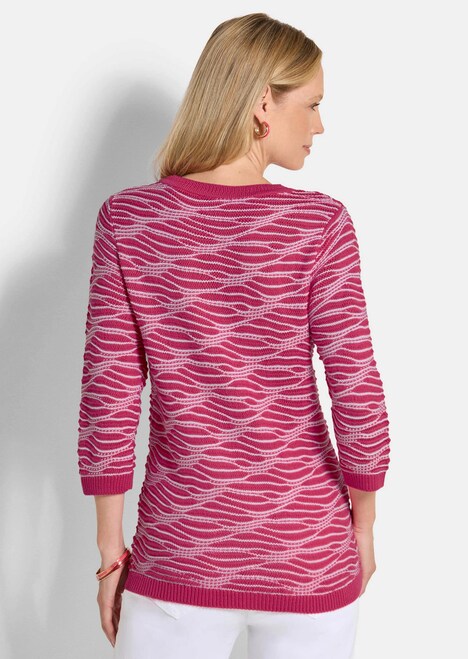 Katoenen trui met golvende structuur
