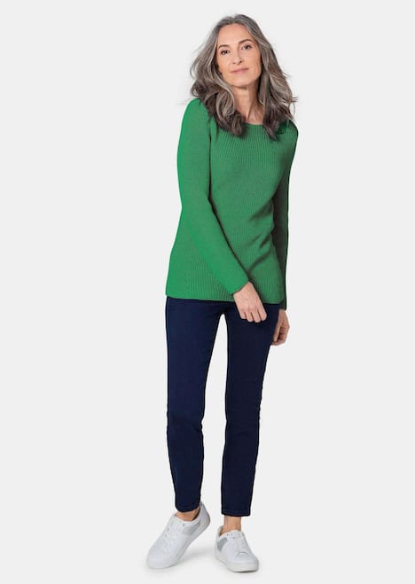 Figurschmeichelnder Pullover aus reiner Baumwolle