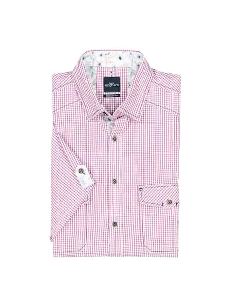 engbers Herren Kurzarm-Hemd kariert , Rot