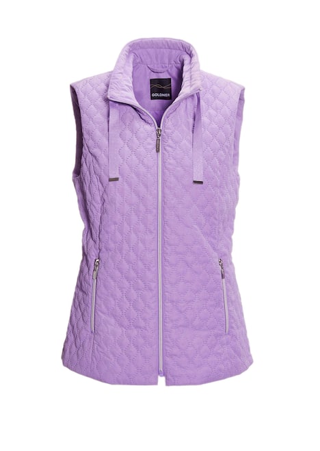 GOLDNER Gewatteerde bodywarmer Licht, doorgestikt vest met opstaande kraag
