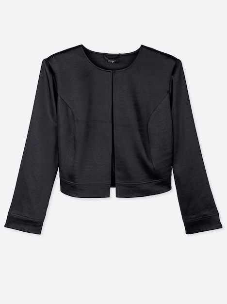 Boleroblazer Bolerojacke im Blazer-Schnitt Langarm Ohne Kragen