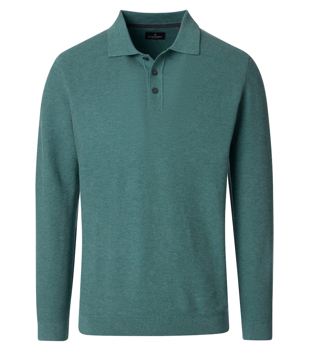 Polo-Shirt Langarm uni