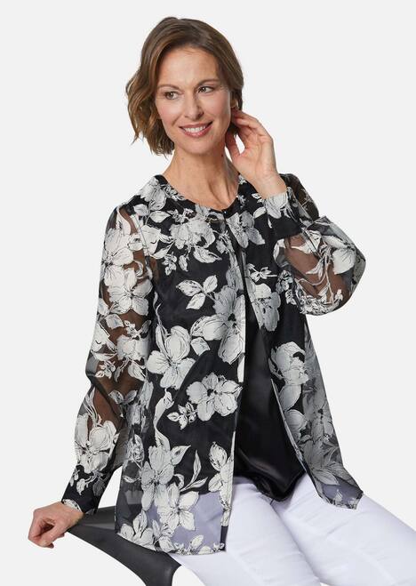 Blusen-Set aus floraler Ausbrennerware