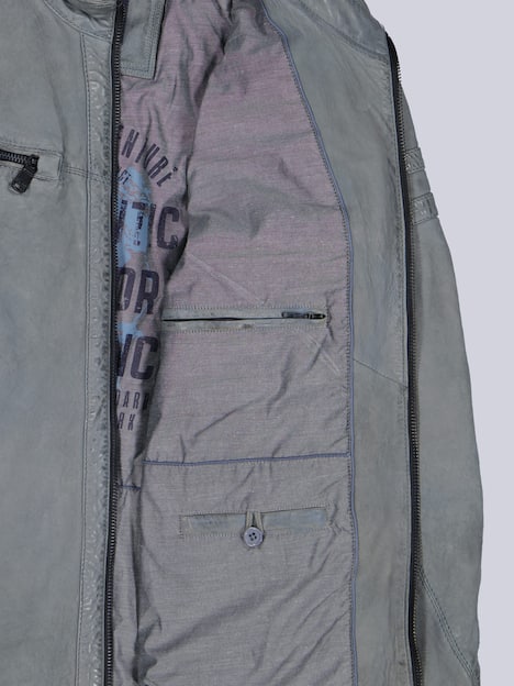 engbers Herren Lederjacke regular , Taubenblau