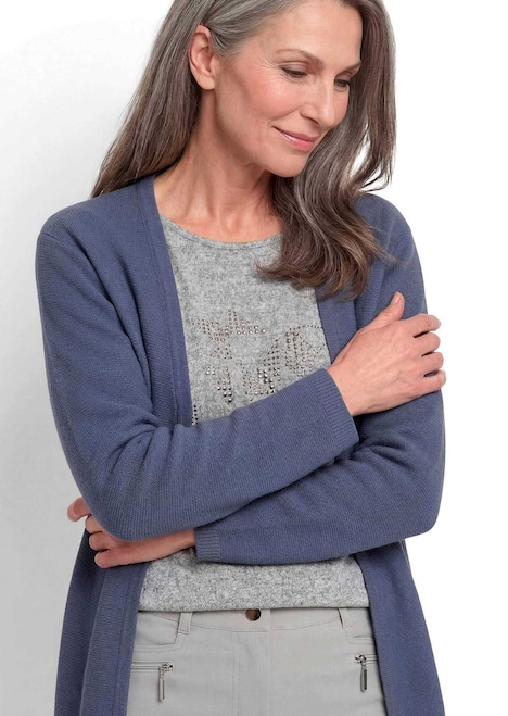 Feinstrickjacke mit Schurwolle