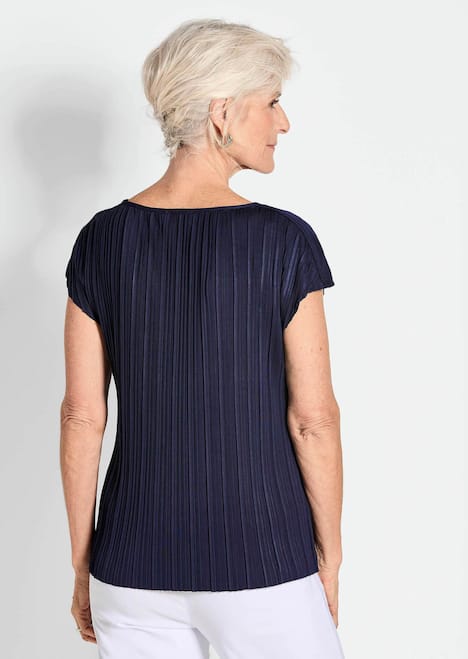 Kurzarm-Oberteil mit U-Boot-Ausschnitt